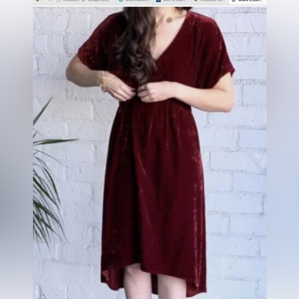 CAbi Grace Crush Velvet Dress #3696 size L